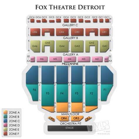 Fox Seating Chart Detroit
