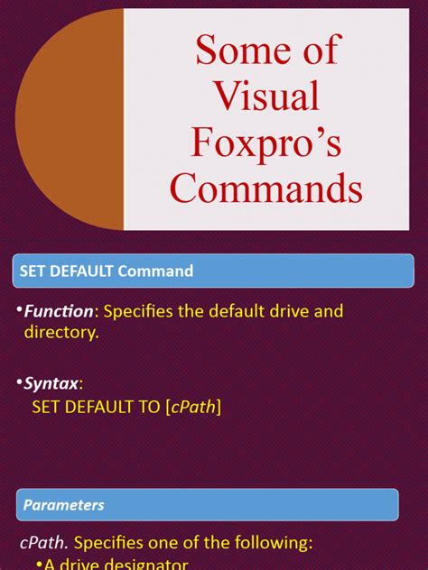foxpro database commands