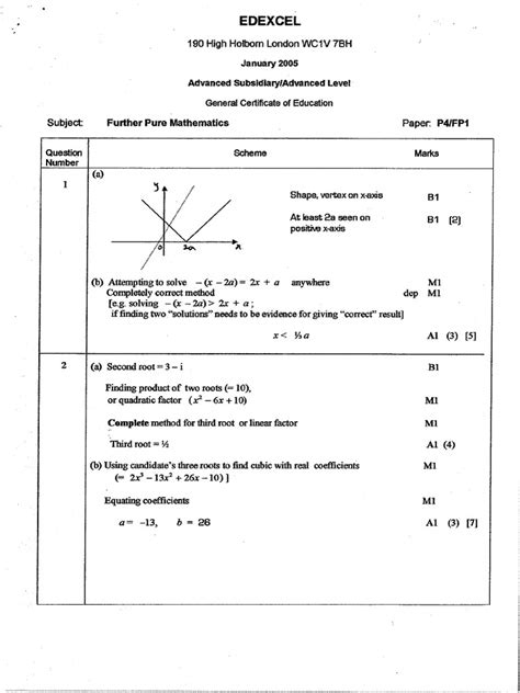 Read Fp1 Practice Paper A Mark Scheme 