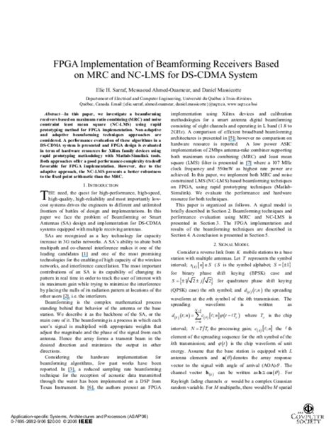 Fpga Implementation Of Beamforming Receivers Based On Mrc