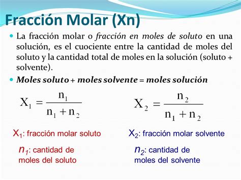 Fraccion Molar Formula