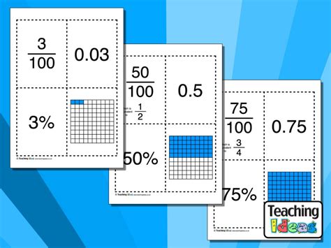fraction cards and decimal squares answers