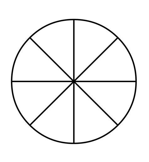 Fraction Pie Divided Into Eighths Clipart Etc Circle Cut Into Eighths - Circle Cut Into Eighths