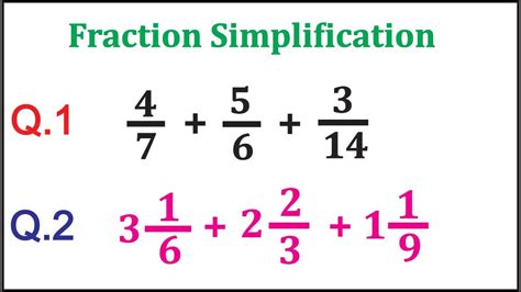 Fraction Simplifying Simplify Mixed Fractions - Simplify Mixed Fractions