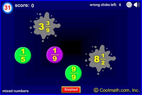 Fraction Splat Play It Online At Coolmath Games Coolmath Fractions - Coolmath Fractions