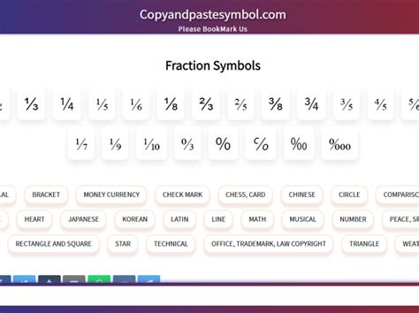 Fraction Symbols To Copy Paste Cool Fraction Symbols Cool Fractions - Cool Fractions