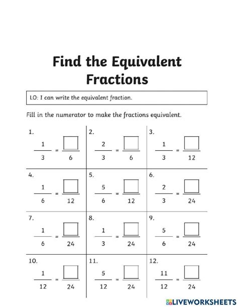 Fraction Worksheet For Class 4