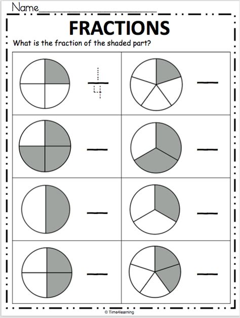 Fraction Worksheet For Grade 1 1st Grade Fraction Fractions 1st Grade - Fractions 1st Grade