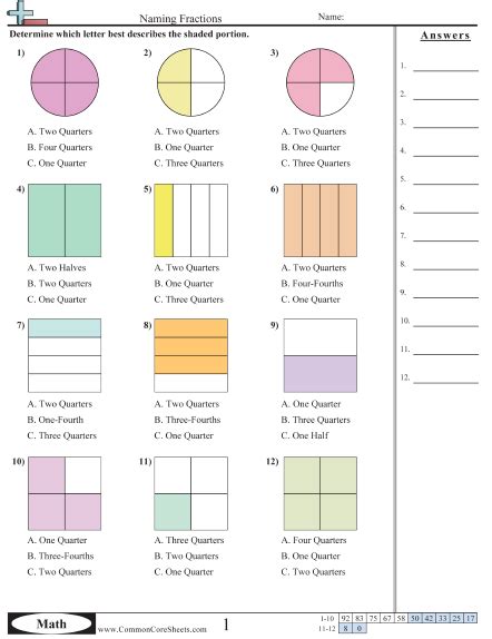 Fraction Worksheets Common Core Sheets Fractions - Common Core Sheets Fractions