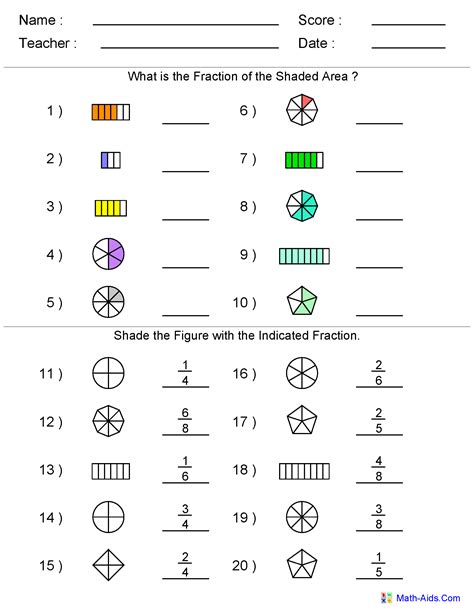 Fraction Worksheets Math Is Fun Fractions Activities - Fractions Activities