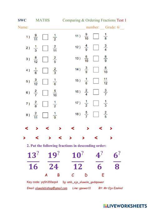 fractions grade 6