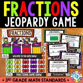 Fractions Jeopardy Game Math Play Fractions Jeopardy 3rd Grade - Fractions Jeopardy 3rd Grade