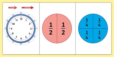 Fractions Of Time Teaching Activity Teacher Made Twinkl Fractions On A Clock Face - Fractions On A Clock Face