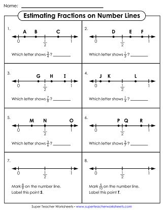 Fractions On Number Lines Worksheets Super Teacher Worksheets Comparing Fractions On A Number Line - Comparing Fractions On A Number Line