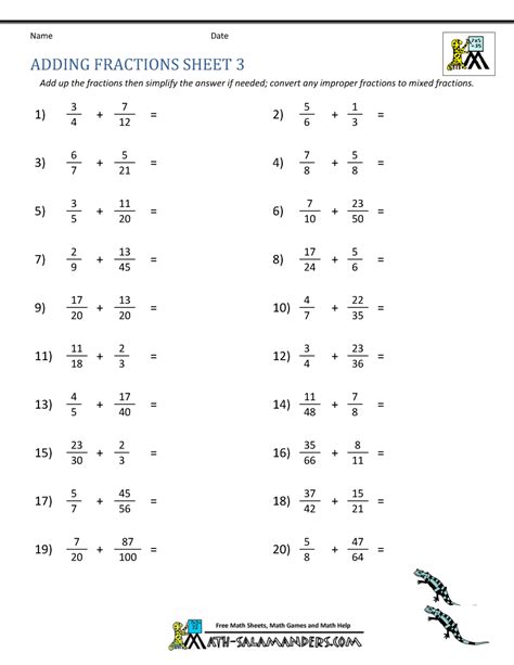 Fractions Worksheet Pdf With Answers Adding Fractions Operations On Fractions Worksheet - Operations On Fractions Worksheet