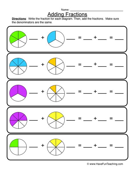 Fractions Worksheets Adding Simple Fractions Worksheets Math Aids Adding Fractions Worksheet With Answers - Adding Fractions Worksheet With Answers