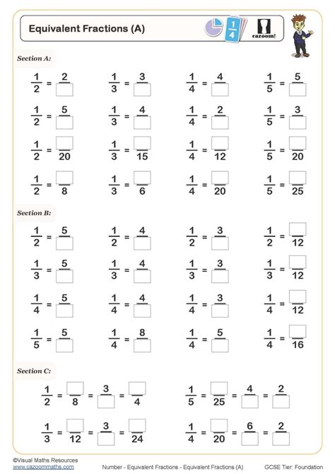 Fractions Worksheets Equivalent