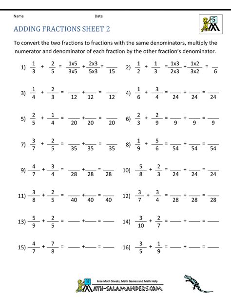 Fractions Worksheets Math Drills Add And Subtracting Fractions - Add And Subtracting Fractions