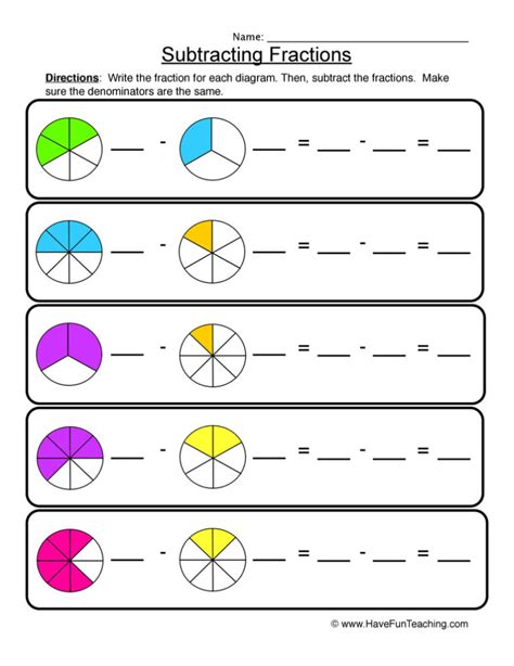 Fractions Worksheets Subtracting Fractions Worksheets Fractions With Different Denominators Worksheets - Fractions With Different Denominators Worksheets