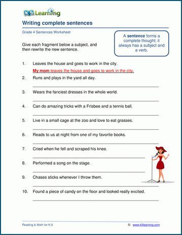 Fragments And Full Sentences Worksheets K5 Learning Sentence Fragment Worksheets 9th Grade - Sentence Fragment Worksheets 9th Grade