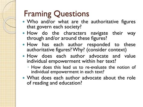 Framing Questions Examples