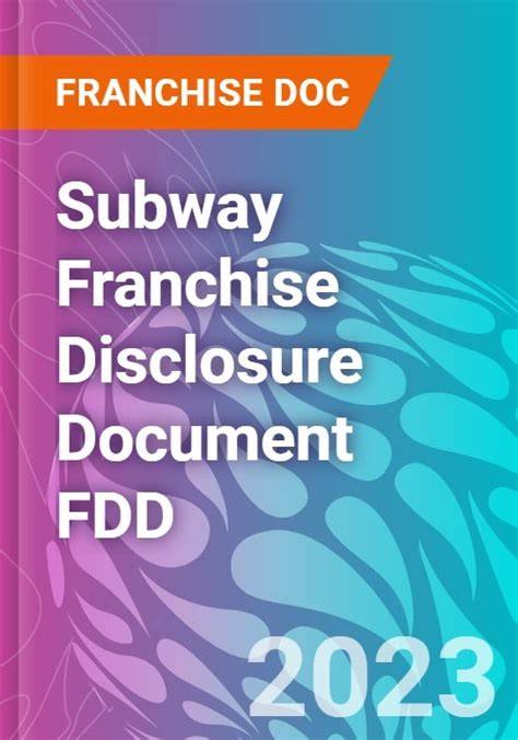 franchise disclosure document subway