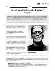 Frankenstein Ch 16 Summary