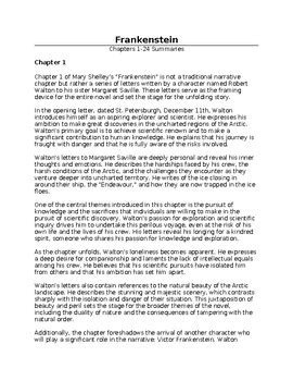 Frankenstein Chapter Summaries