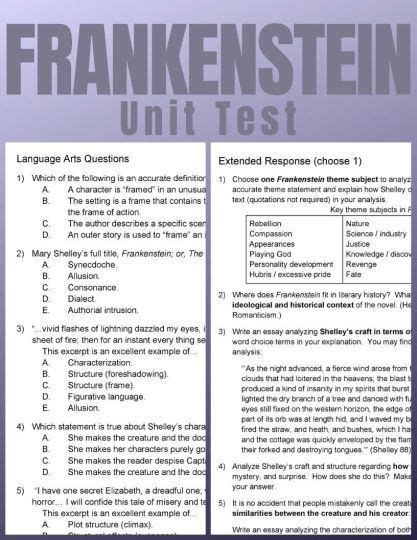 Frankenstein Multiple Choice Test Pdf