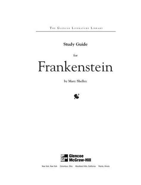 frankenstein study guide mcgraw answers