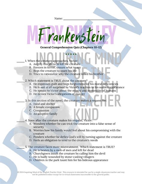 Download Frankenstein Chapter Answers 
