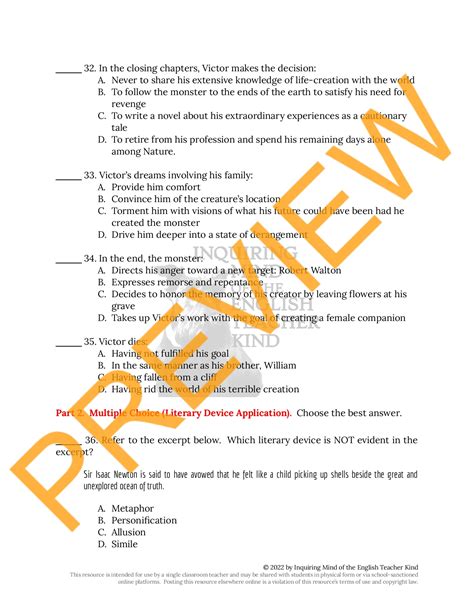 Full Download Frankenstein Test Questions And Answers 