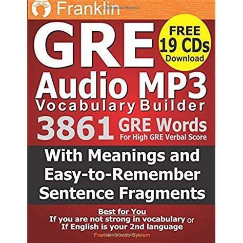 Read Online Franklin Gre Audio Mp3 Vocabulary Builder Download 19 Cds With 3861 Gre Words For High Gre Verbal Score 