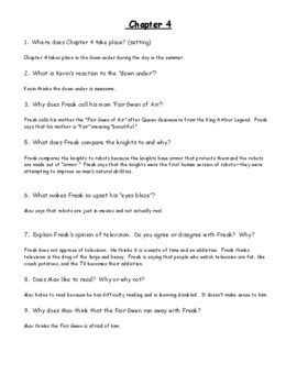 Freak The Mighty Answer Key