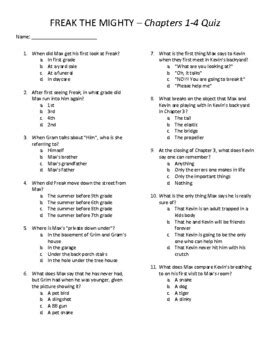Read Freak The Mighty Chapter Quiz 