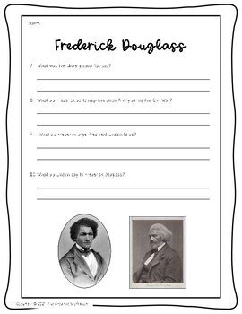 frederick douglass mini biography worksheet