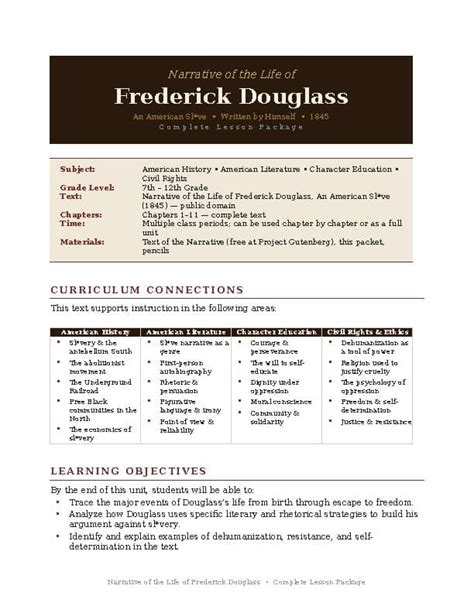 Frederick Douglass Study Guide Questions And Answers