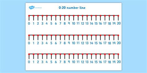 Free 0 20 Number Line Twinkl Maths Resources Number Line 0 To 20 - Number Line 0 To 20