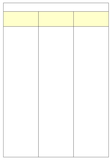 Free 3 Column Chart Template For Google Docs 3 Column T Chart Template - 3 Column T Chart Template
