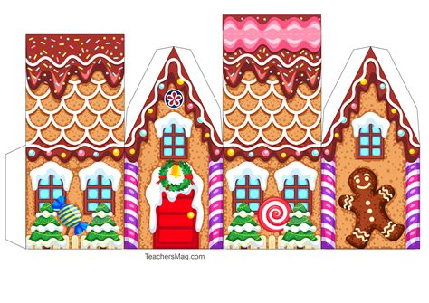 Free 3d Gingerbread House Paper Craft Templates Free Gingerbread House Paper Template - Gingerbread House Paper Template