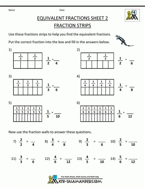 Free 3rd Grade Equivalent Fractions Worksheets Pdfs Brighterly Simple Fractions Worksheet 3rd Grade - Simple Fractions Worksheet 3rd Grade