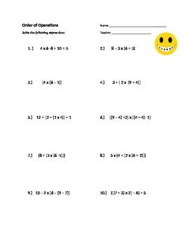 Free 5th Grade Order Of Operations Worksheets Education Pemdas Worksheets For 5th Grade - Pemdas Worksheets For 5th Grade