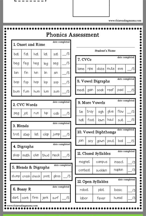 Free 6th Grade Phonics Assessments Tpt Phonics 6th Grade Worksheet - Phonics 6th Grade Worksheet