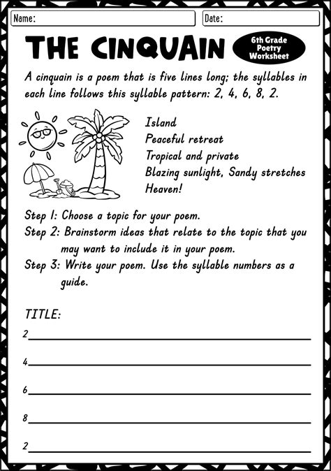 Free 6th Grade Poetry Worksheets Tpt 6th Grade Poetry Worksheets - 6th Grade Poetry Worksheets