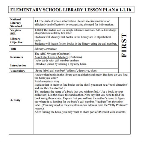 Free 8 Sample Elementary Lesson Plan Templates In Elementary Math Lessons Plans - Elementary Math Lessons Plans