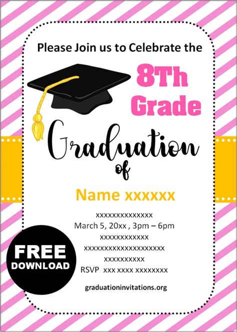 Free 8th Grade Graduation Invitations Templates Pinterest 8th Grade Promotion Invitations - 8th Grade Promotion Invitations