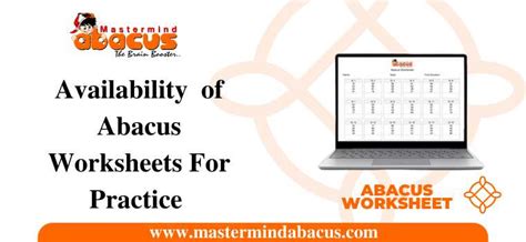 Free Abacus Worksheets Generator Mastermind Abacus Abacus Practice Sheets Level 1 - Abacus Practice Sheets Level 1