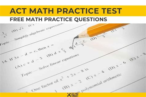 Free Act Math Practice Test Act Worksheets Math - Act Worksheets Math