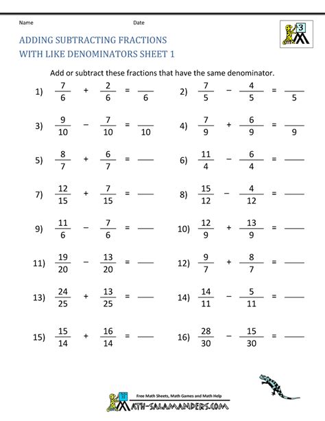Free Adding And Subtracting Fractions With Regrouping Worksheet Lcm Of Fractions Worksheets - Lcm Of Fractions Worksheets