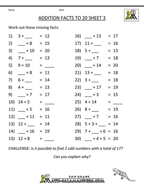 Free Addition Worksheets Math Salamanders Addition Math Worksheet - Addition Math Worksheet